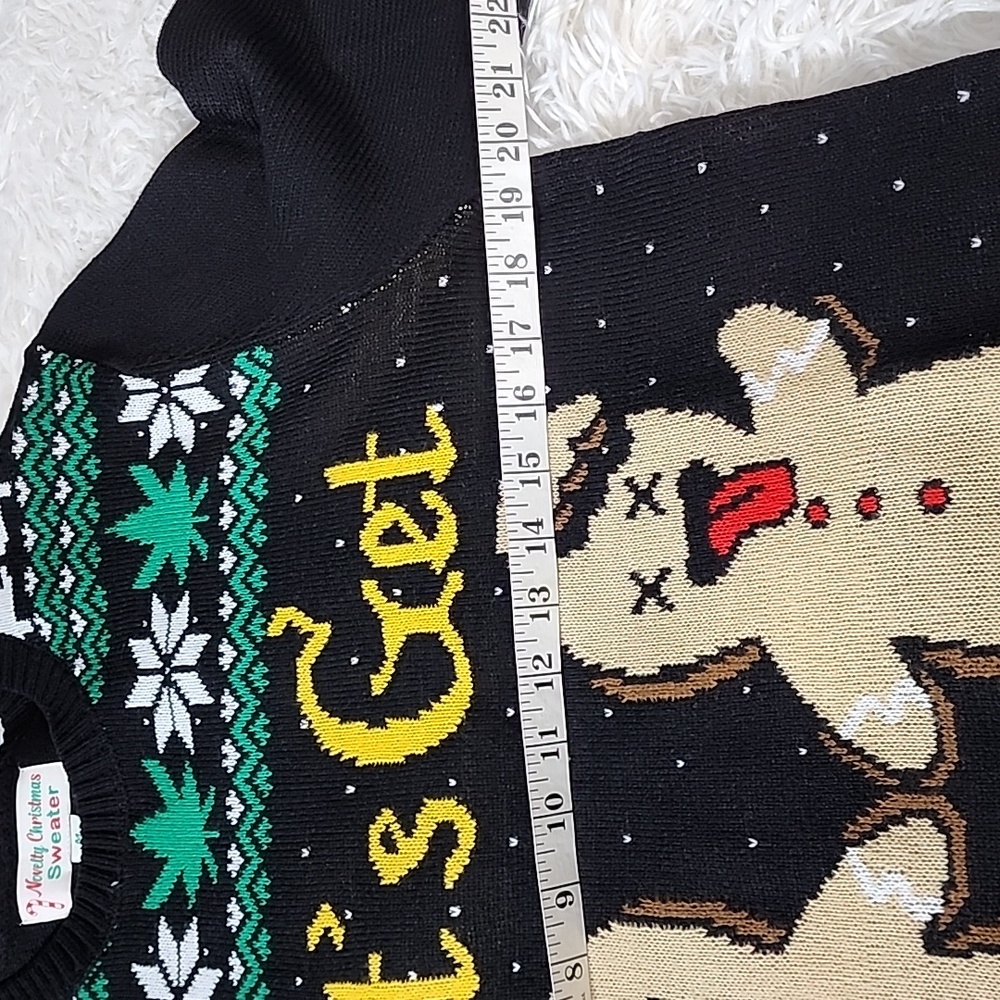 Novelty Christmas Sweater Black and Red Brand New No Tag - Picture 3 of 6